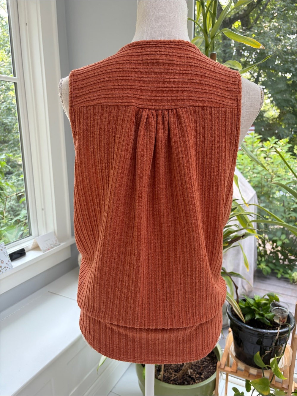 W5 Ribbed Tank in Rust Orange - Picture 4 of 8
